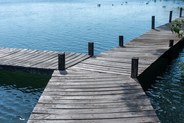 Obraz premium wooden pier on the lake