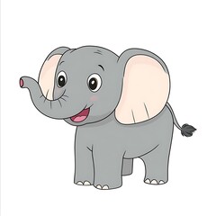 Obraz premium Cartoon elephant on a white background.