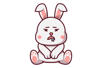 Cute Rabbit Drowsy Illustration