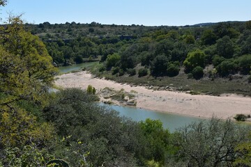 Landscape view of Milton Reimer Ranch, Texas on a sunny day with clear skies