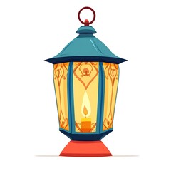 Cartoon festive lantern on a white background.