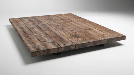 old wooden plank on a white background