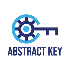 abstract key flat minimalist logo design