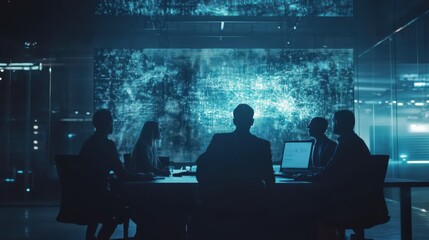 Engineering team discussing a new project in a conference