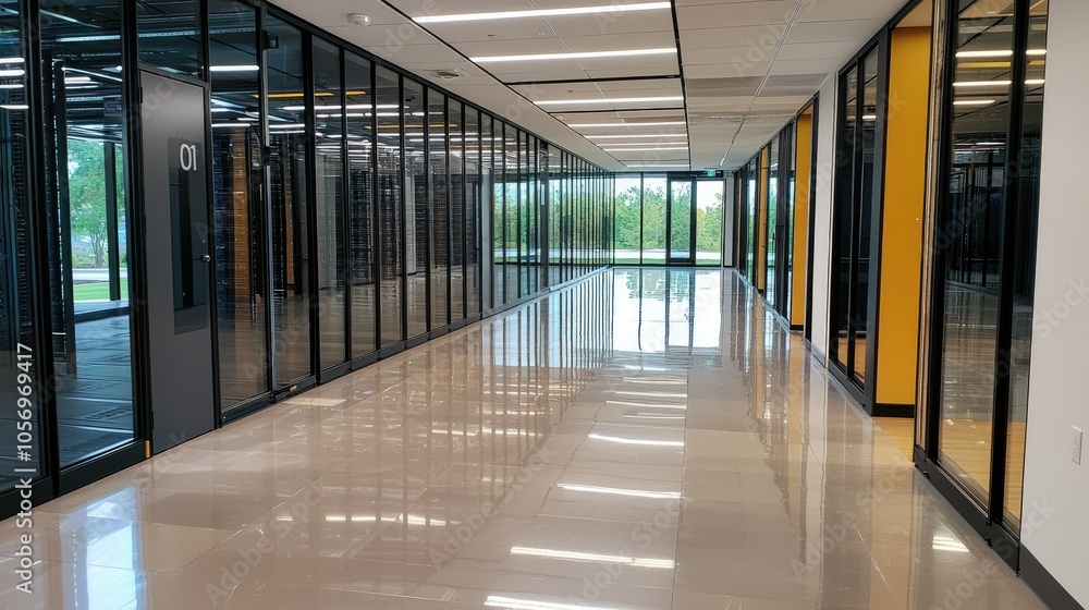 Poster innovative space optimization techniques for enhanced server room efficiency and brightness