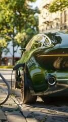 Naklejka premium Merge sustainability and performance in a captivating 3D illustration of an electric vehicle