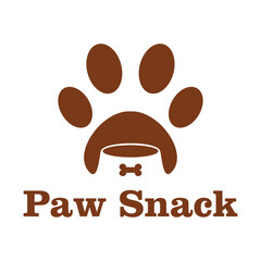 paw snack flat minimalist logo design