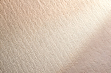 A close-up view of a textured, beige surface that displays subtle patterns and shadows.