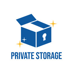 private storage flat minimalist logo design