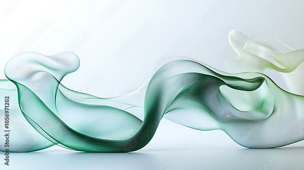 Poster dynamic fusion an abstract representation of flowing energy intertwined with lush greenery in contem