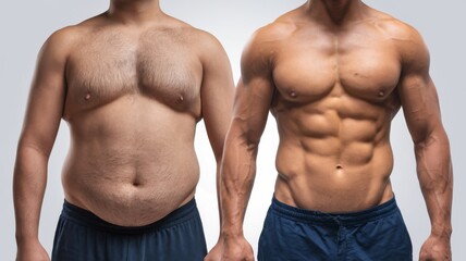 Before and After Body Transformation: From Overweight to Muscular Physique