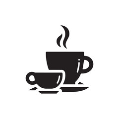 Coffee cup silhouette icon and tea cup logo, Vector illustration silhouette symbols image template.eps 10.	
