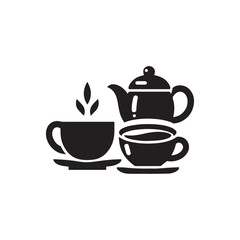 Cup of coffee  silhouette icon and tea cup logo, symbols vector illustration silhouette image template.eps 10.