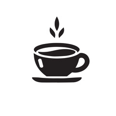 Cup of coffee  silhouette icon and tea cup logo, symbols vector illustration silhouette image template.eps 10.
