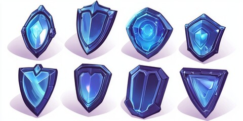 Collection of Sparkling Blue Shields