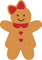 Cute holiday gingerbread man cookies vector illustration.
Isolated Christmas gingerbread man icon.