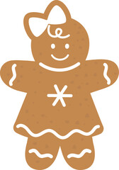 Cute holiday gingerbread man cookies vector illustration.
Isolated Christmas gingerbread man icon.