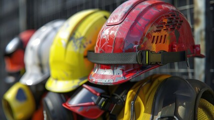 Fototapeta premium Showcase the importance of personal protective equipment with detailed models of safety gear