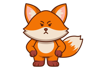 Cute Fox Angry with Hands on the Hip Illustration