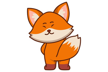 Cute Fox Looking Back Illustration