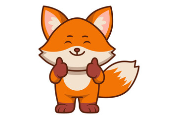 Cute Fox Giving a Thumbs Up Illustration