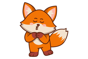 Cute Fox Giving a Kiss Gesture Illustration
