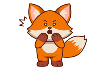Cute Fox Surprised Illustration