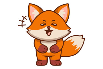 Cute Laughing Fox Illustration