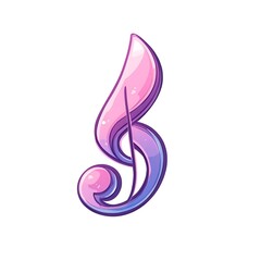 Cartoon music note indicating music or sound on a white background.