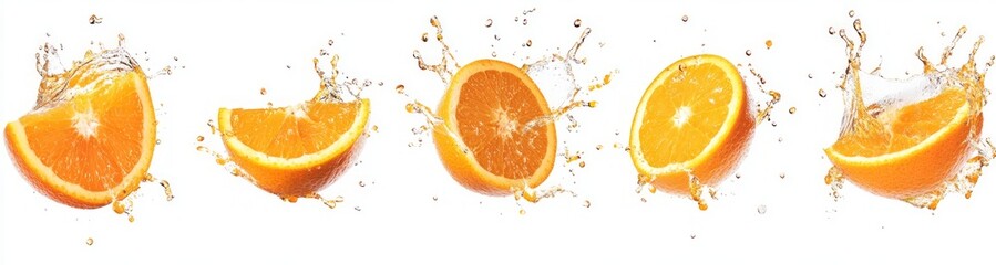 Orange Slices in Water Splash