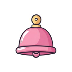 Fototapeta premium Cartoon bell on a white background.