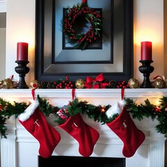 Fireplace with Christmas Decorations
