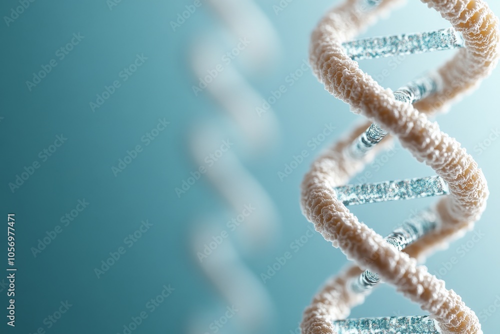Poster a close-up image showcasing a detailed model of a dna double helix, emphasizing the intricacies and 