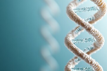 A close-up image showcasing a detailed model of a DNA double helix, emphasizing the intricacies and elegance of genetic structures in a biotechnology context.