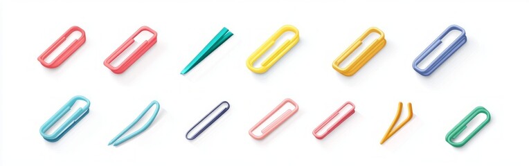 Obraz premium Colorful Paper Clips Collection