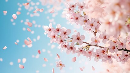 Watercolor Cherry blossom blooming flower,Sakura tree or forest side view,Cherry tree spring flower background,elements for environment and garden,botanical in spring season.