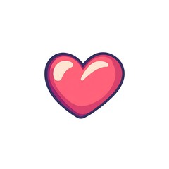 A cartoon heart symbol on a white background.