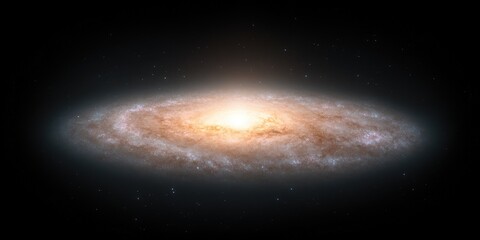 Fototapeta premium Spiral Galaxy in Deep Space with Stars and Dust Clouds