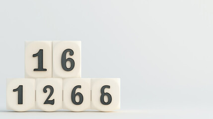 Stacked Number Blocks - 16, 1, 2, 6, 6
