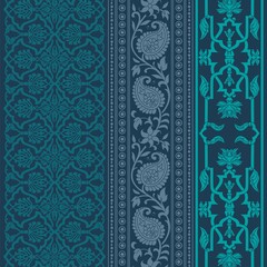 wedding card design, traditional paisley floral pattern , royal India	