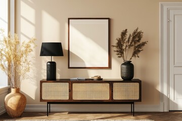 Bohemian Living Room Design with Rattan Accent