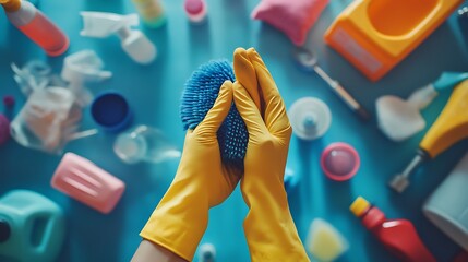 Obraz premium cleaning equipment. The concept of cleanliness