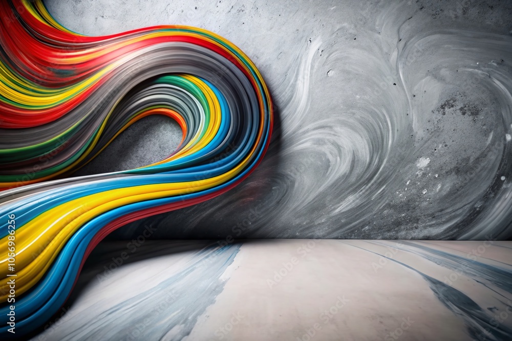 Poster abstract colorful swirls - dynamic artistic background for creative projects
