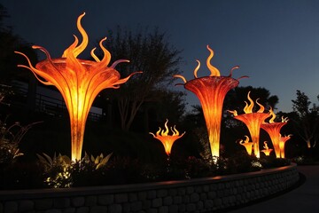 Abstract Flowing Molten Glass Flame - Silhouette Photography for Artistic Visuals