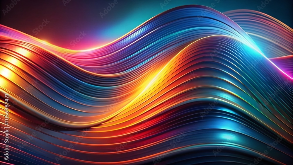 Poster abstract gradient stripes design for futuristic brochure cover with dynamic motion and wave lines in