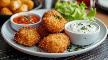 Crispy Latkes with Sauces and Fresh Greens