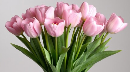Fototapeta premium Pink Tulip Bouquet Spring Flowers Romance Love Valentines Day Floral Arrangement Ph