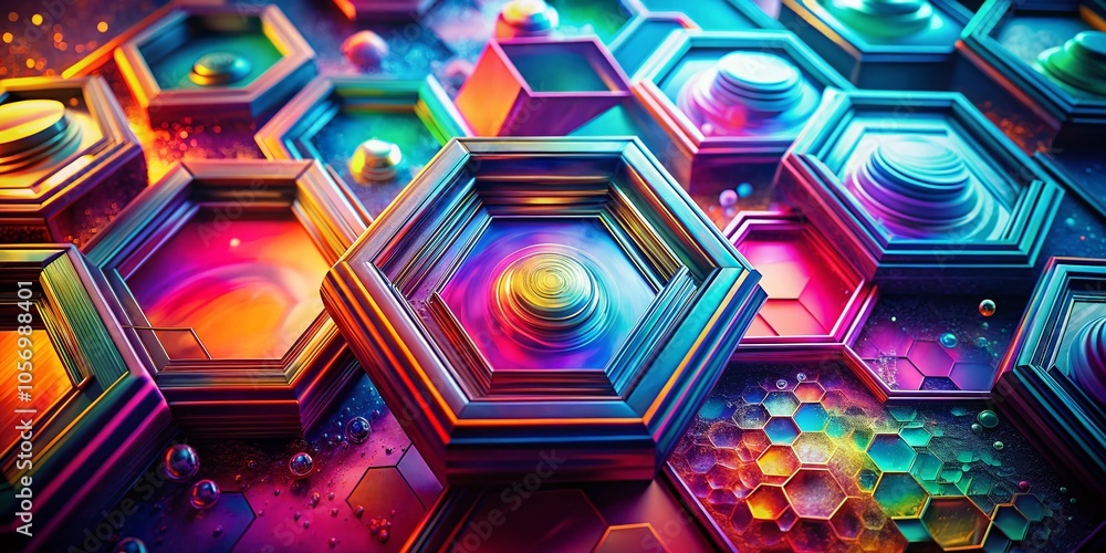 Poster abstract motion graphics with hexagon shapes and dynamic animation for stunning visuals