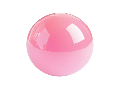 Pink bubblegum bubble isolated on transparent or white background