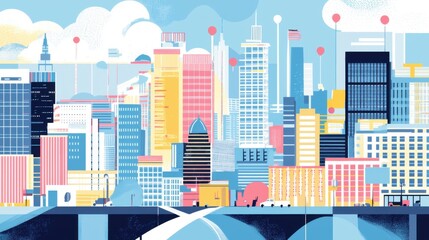 Urban Vitality: Skyscrapers, Neon Lights, and Modern Cityscapes